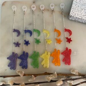 Rainbow Bear Stanley cup charm w/straw silicon,epoxy, party favors